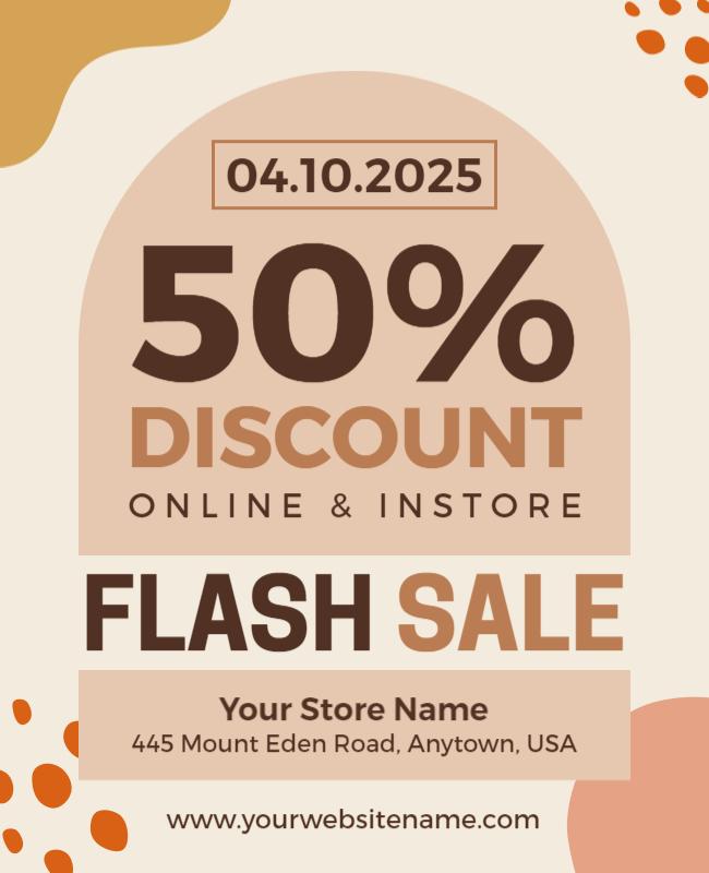 Light and Dark Brown Sales Offer Poster Template