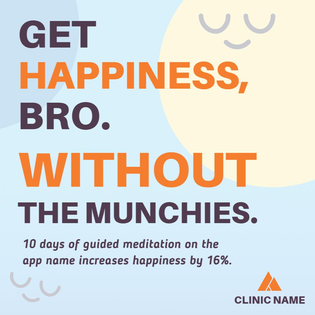 Light and Playful Meditation App Promotion for Happiness Ad Template