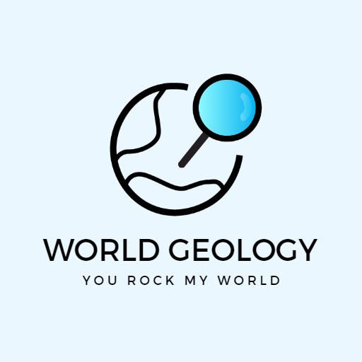 Light Blue Earth with Magnifying Glass Representing Geology Logo Template
