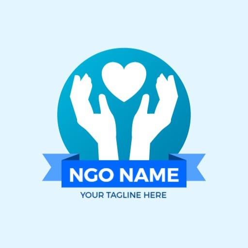 Light Blue Imagery of Hands Embracing Love for NGO Services Logo Template