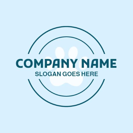 Light Blue Paw Print Design Celebrating Loving Pets Logo Template