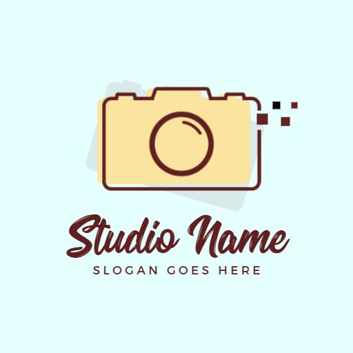 Light Blue Vintage Camera Design for Photography Logo Template