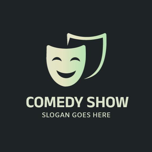 Light Green and Black Design for Fun Comedy Show Logo Template