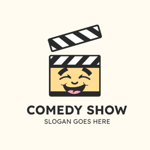 Lighthearted Film Slate Evoking Laughter in Comedy Show Logo Template