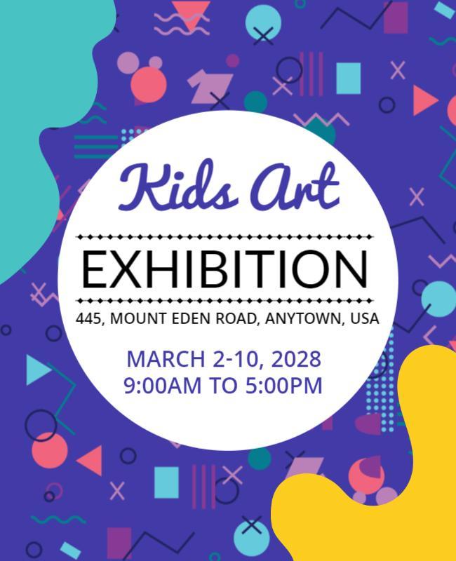 Lightning Yellow Kids Exhibition Flyer Template