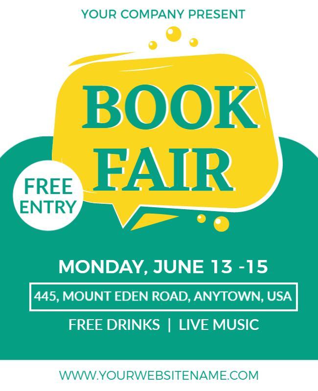 Lime Green Book Fair Flyer Template