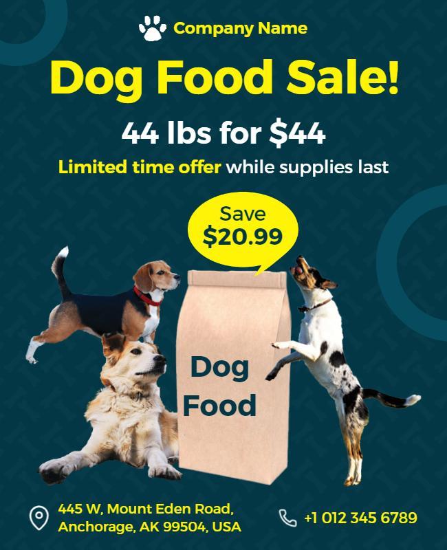 Limited Time Dog Food Sale Flyer Template