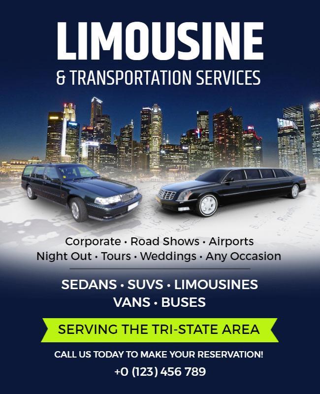 Limousine Transportation Services Flyer Template