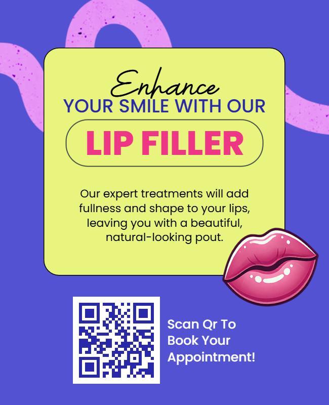Lip Filler Beauty Treatment Advertisement Flyer Template
