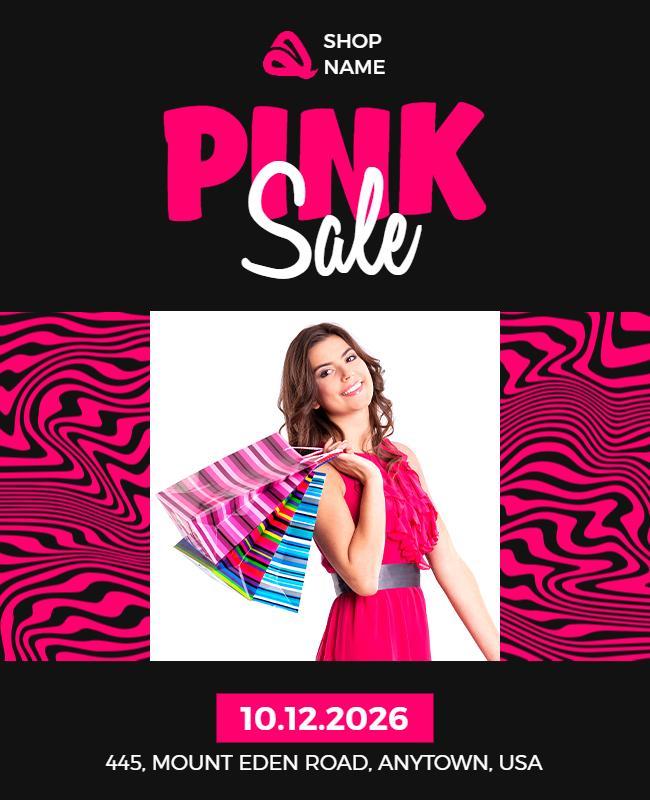 Lipstick and Cod Gray Sale Pink Flyer Template