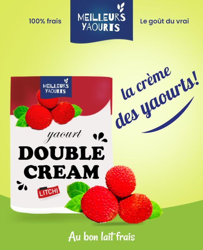 Litchi Flavored Yogurt Promotion Flyer Template