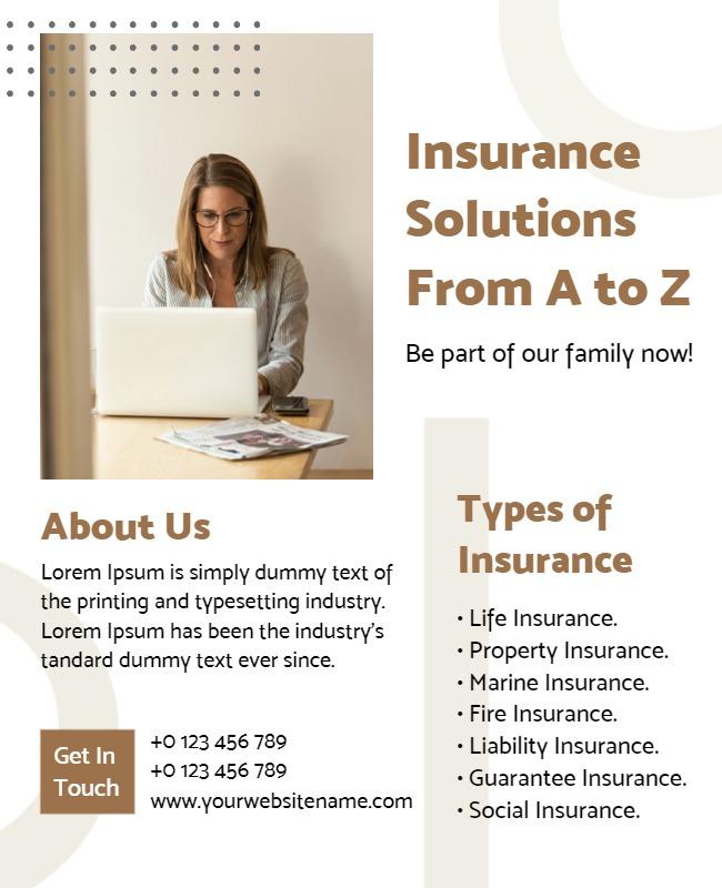 Lite Golden Insurance Flyer Template