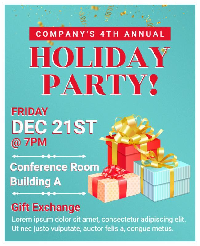 Lite Green Holiday Party Flyer Template