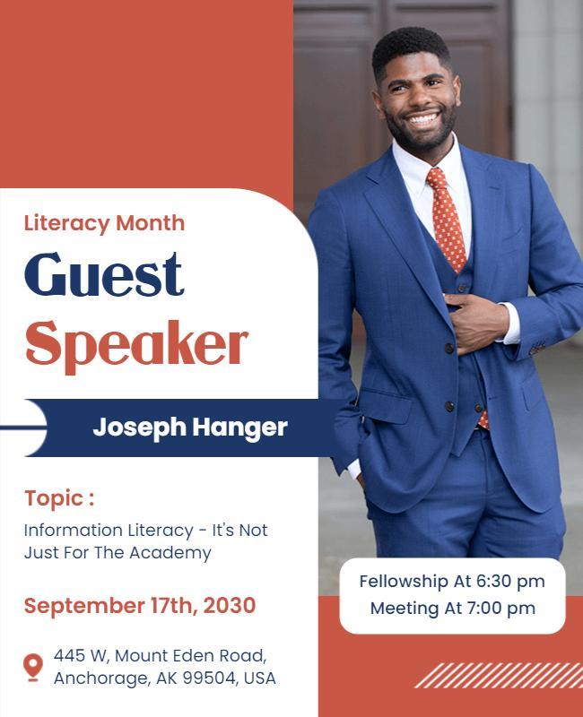 Literacy Month Guest Speaker Event Flyer Template