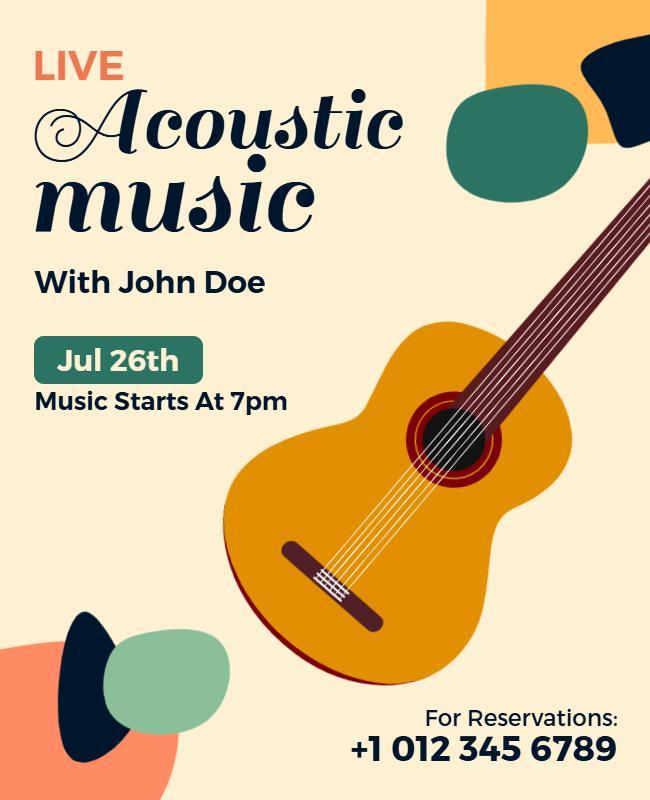 Live Acoustic Music Event Flyer Template