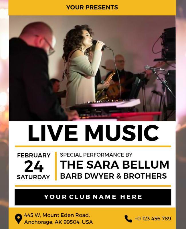 Live Band Performance Event Flyer Template