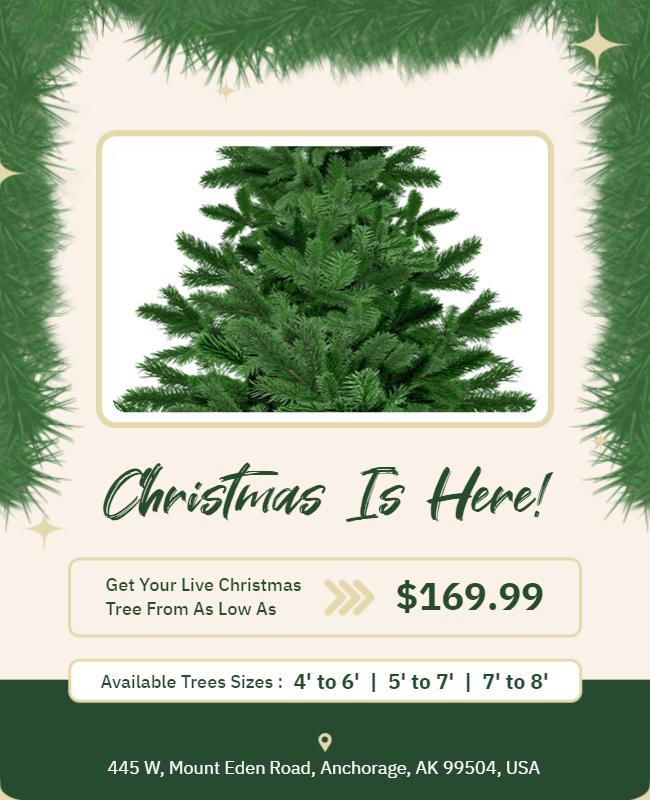 Live Christmas Tree Sale Flyer Template