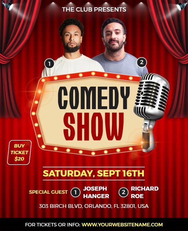 Live Comedy Show Performance Flyer Template