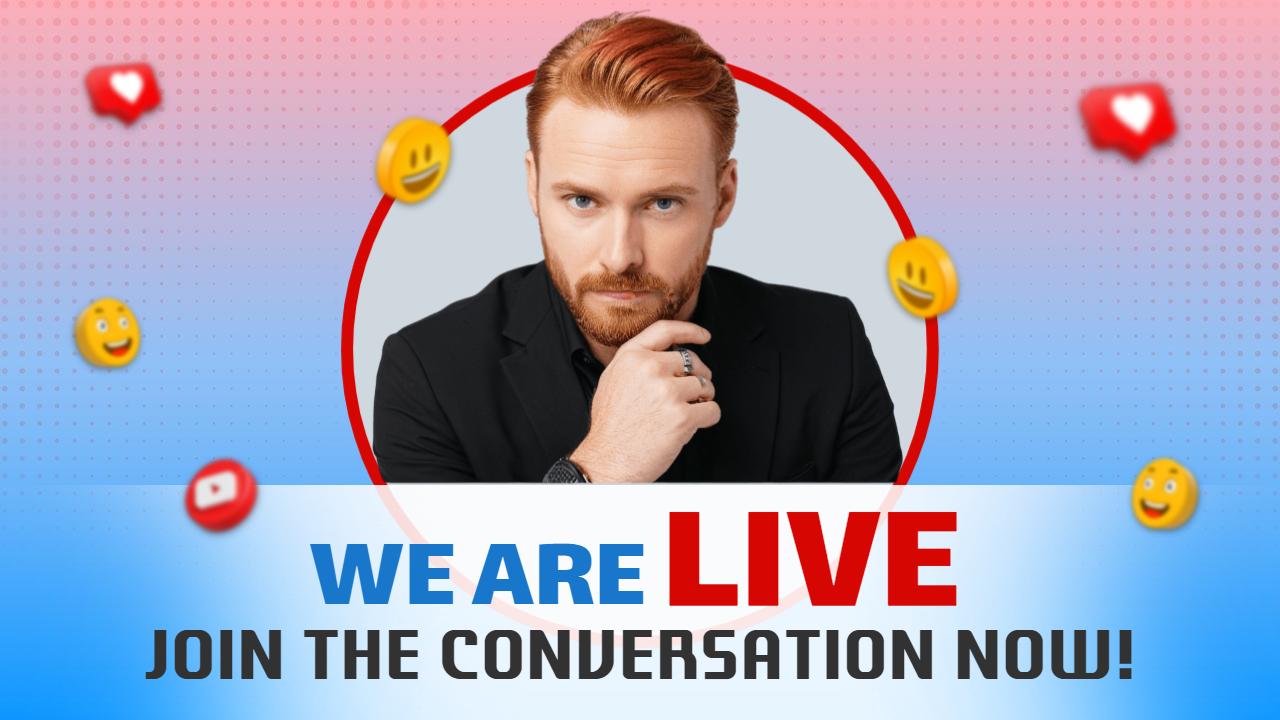 Live Conversation Streaming Trending YouTube Thumbnail Template