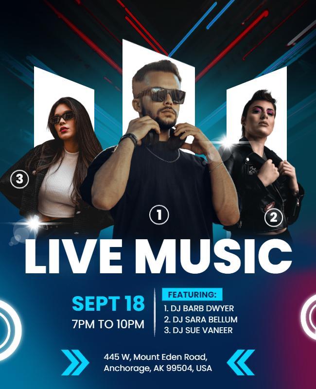 Live Dj Night Music Performance Flyer Template