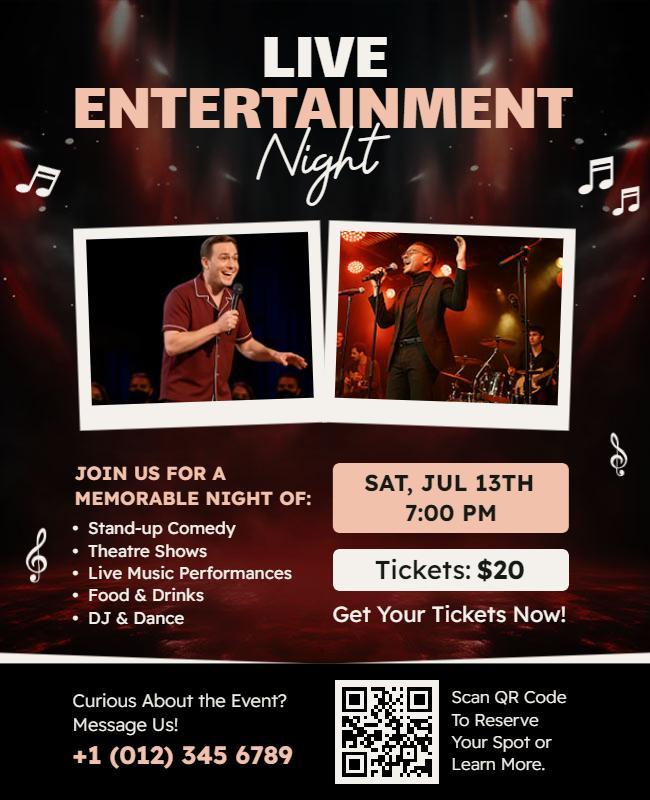 Live Entertainment Night Event Flyer Template
