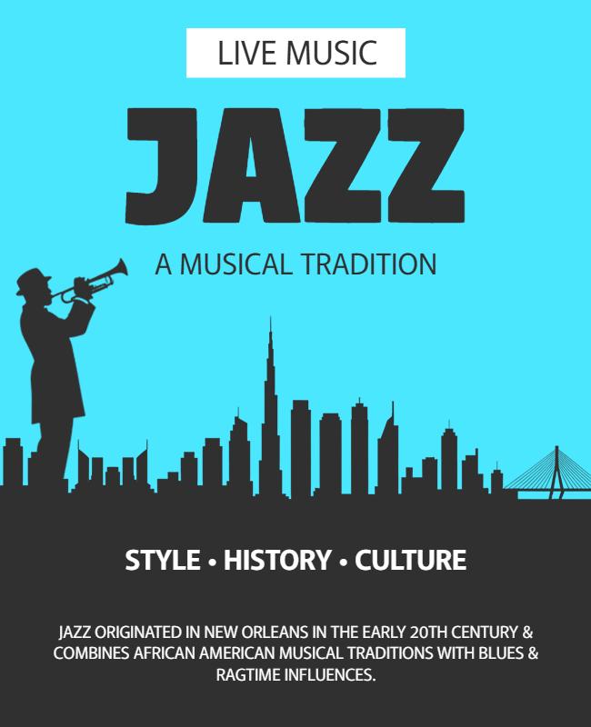 Live Jazz Music Poster Template