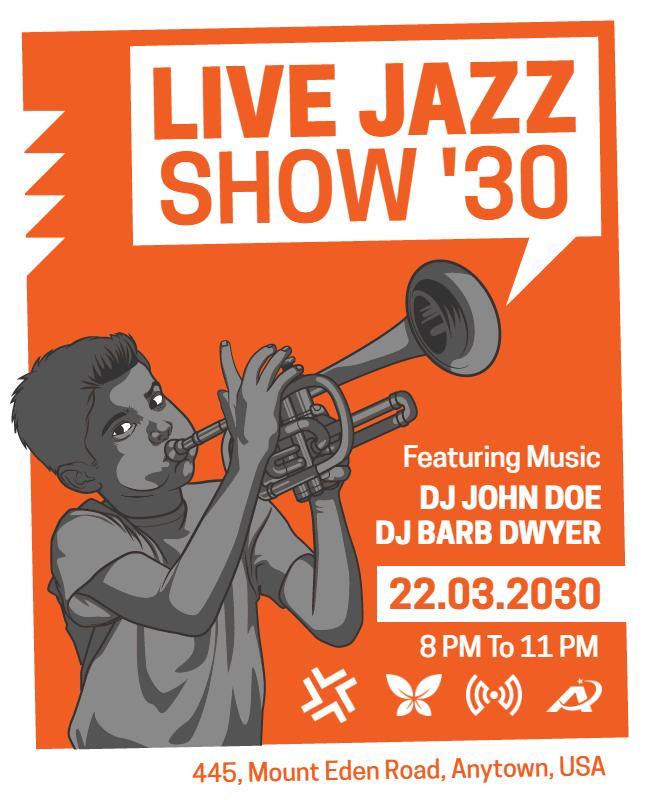 Live Jazz Show Event Flyer Template