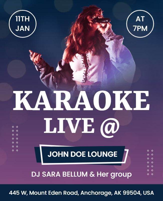 Live Karaoke Event at Local Lounge Flyer Template