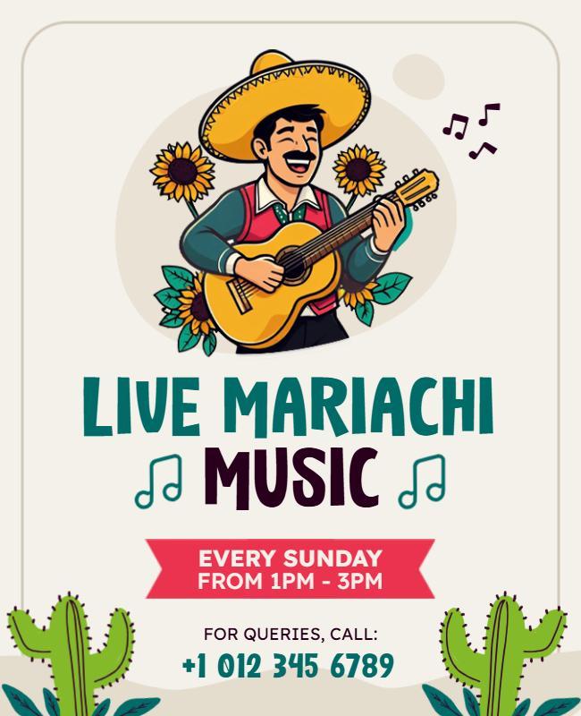 Live Mariachi Music Event Flyer Template