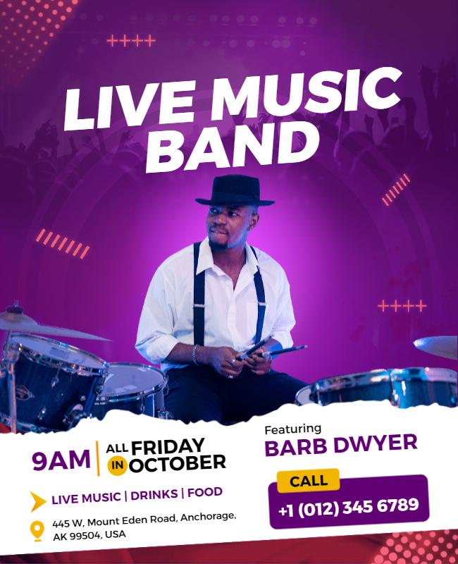 Live Music Band Performance Flyer Template