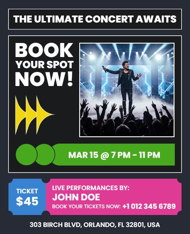 Live Music Event Booking Flyer Template