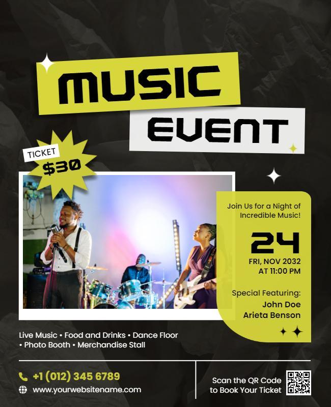 Live music event celebration flyer template