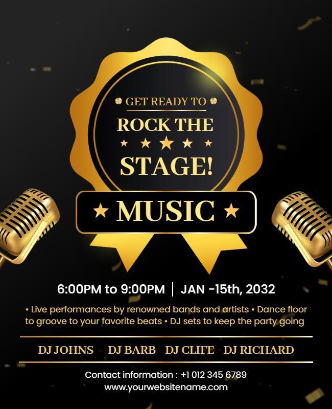 Live Music Event Stage Performance Flyer Template