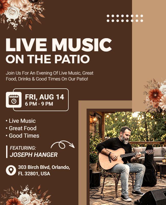 Live Music Experience on Patio Flyer Template