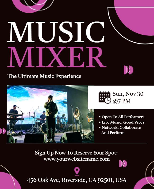 Live Music Mixer Event Flyer Template