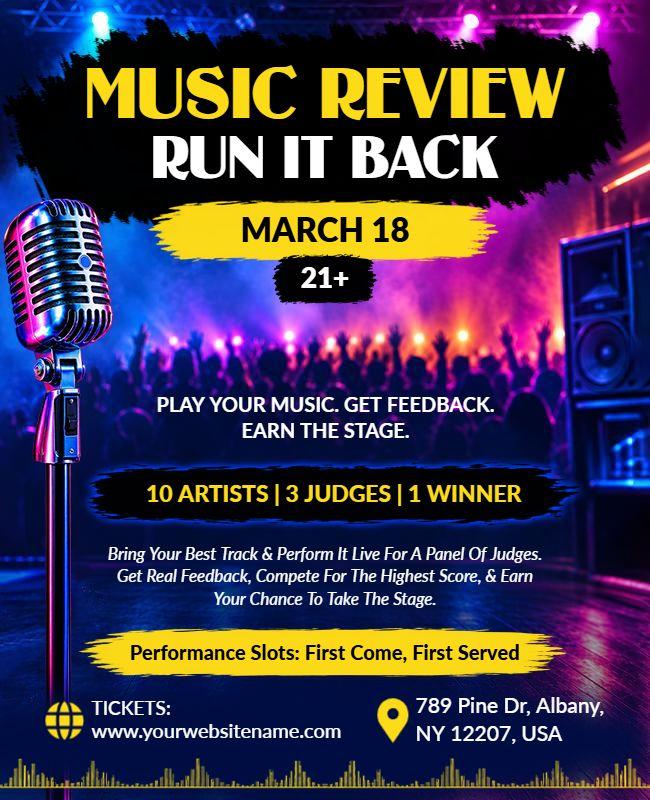 Live Music Review Event Flyer Template