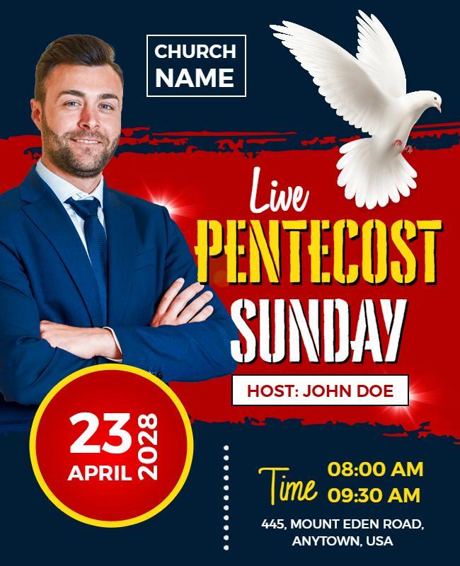 Live Pentecost Sunday Church Event Flyer Template