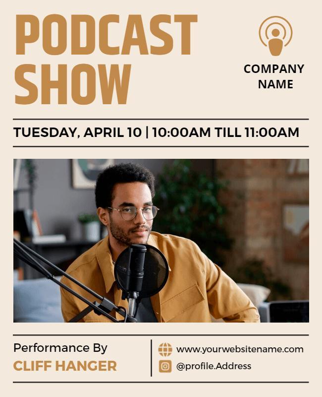 Live Podcast Event Announcement Flyer Template