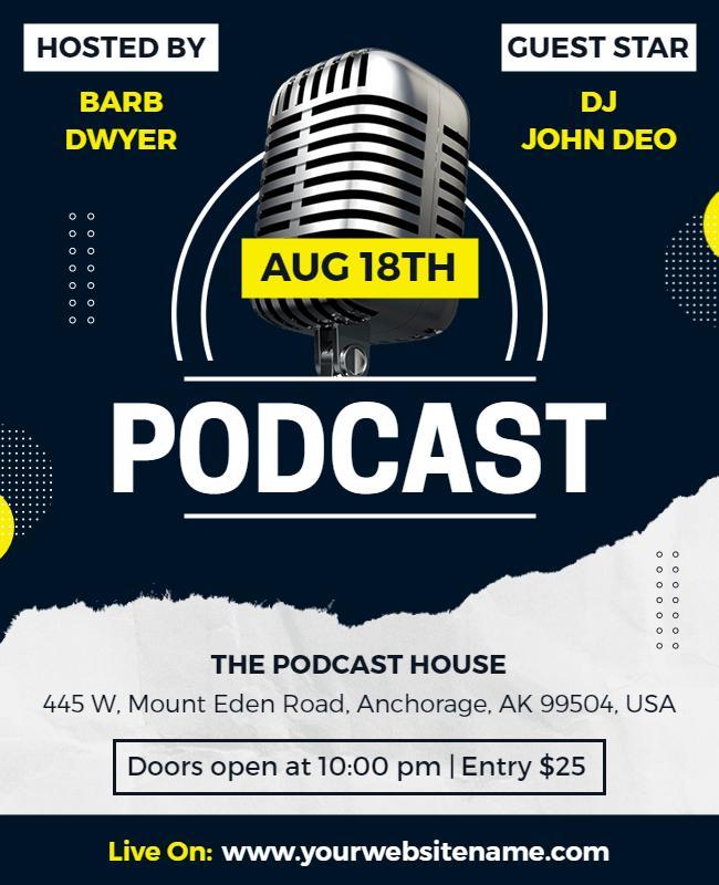 Live Podcast Event with Guest Dj Flyer Template