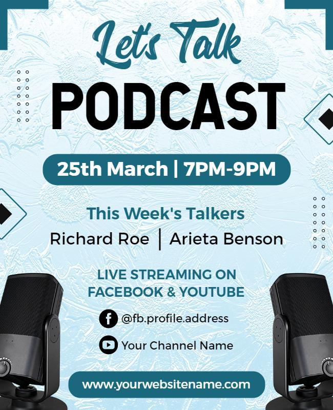 Live Podcast Streaming Event Flyer Template