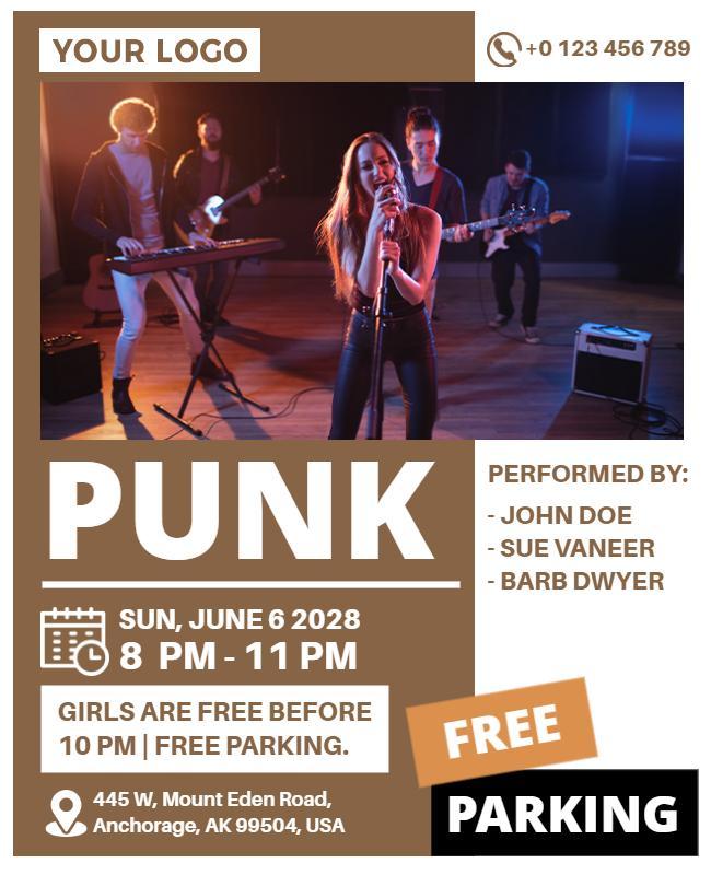 Live Punk Music Event Flyer Template