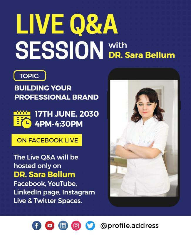 Live Qa Online Session Flyer Template