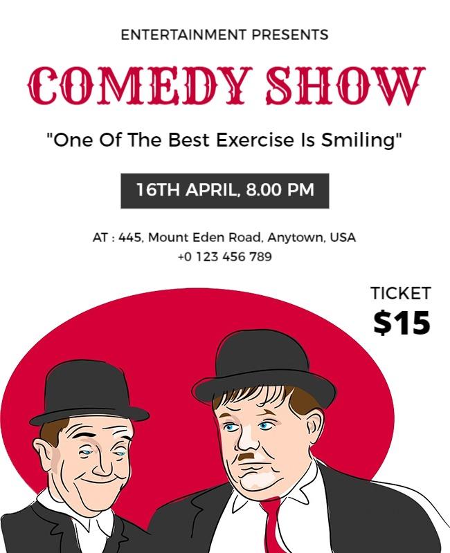 Live Stand Up Comedy Show Flyer Template