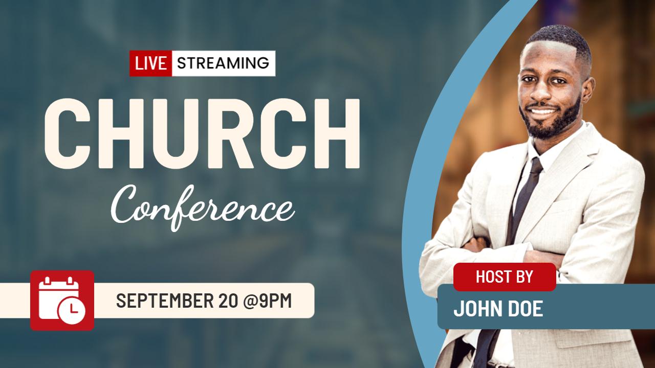Live Streaming Church Conference Events YouTube Thumbnail Template