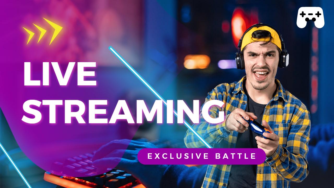 Live Streaming Exclusive Battle Gaming YouTube Thumbnail Template