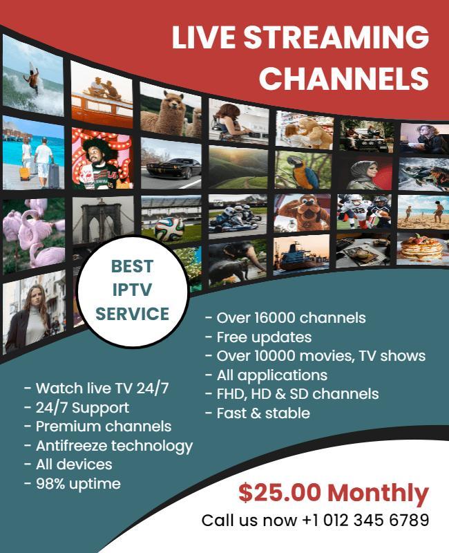 Live Streaming Iptv Service Flyer Template