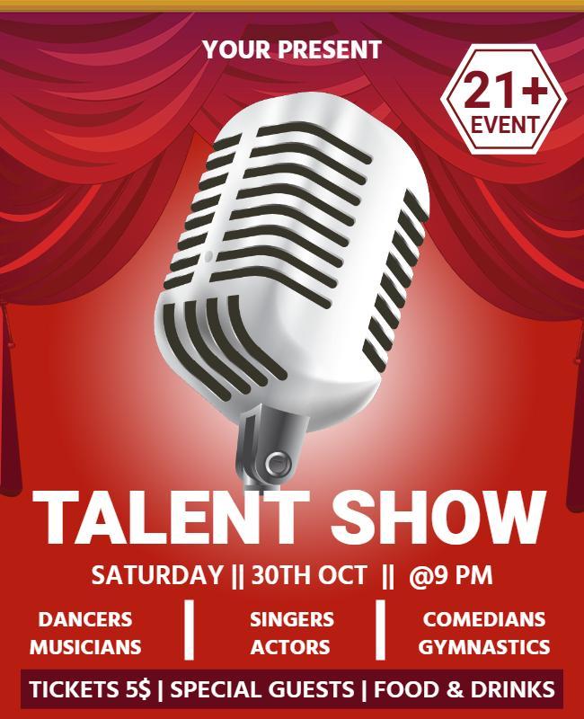 Live Talent Show Event Flyer Template