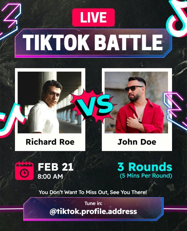 Live Tiktok Battle Event Flyer Template