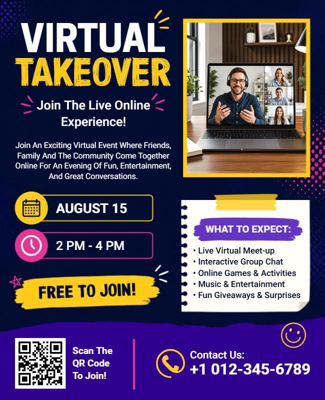 Live Virtual Takeover Promotion Flyer Template