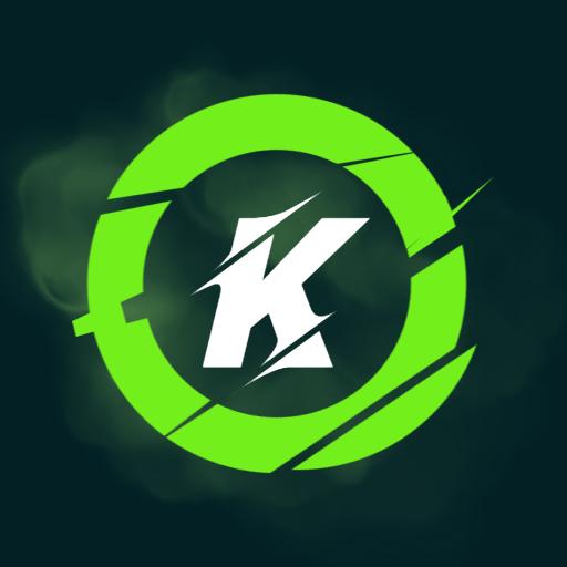 Lively Green Circular Design Featuring Letter K Alphabet Logo Template